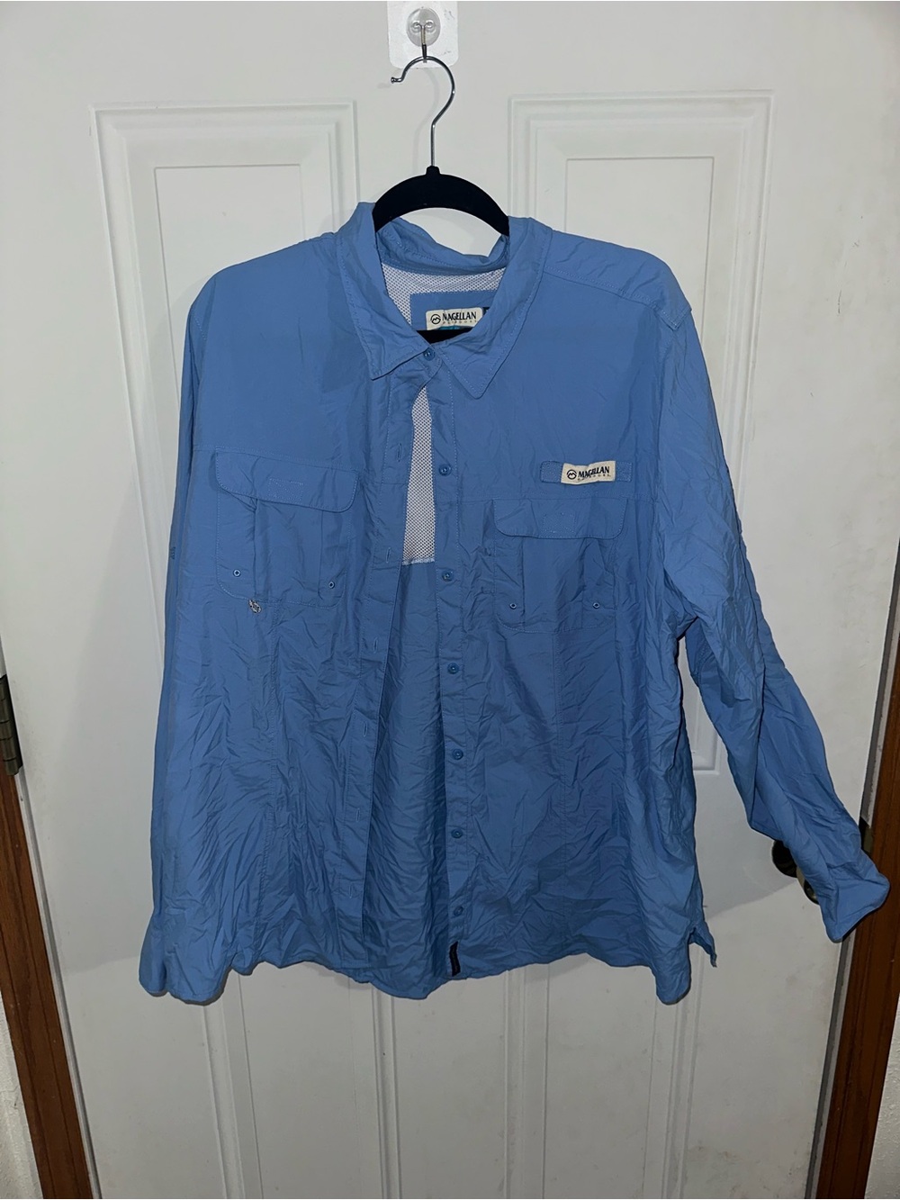 Magellan Outdoors Light Blue Men's Lightweight Shirt Jacket